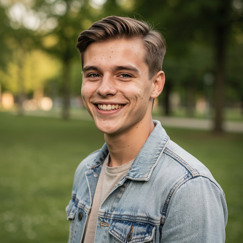 Young Danish university student portrait outdoors